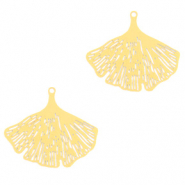 Pendentifs bohèmes feuille de Ginkgo Doré (sans nickel)
