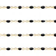 Apprêts en acier inox chaîne maille jaseron 1mm Noir-doré