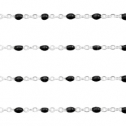 Apprêts en acier inox chaîne maille jaseron 1mm Noir-argenté