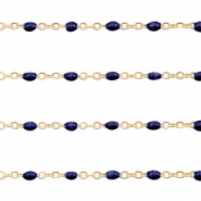 Apprêts en acier inox chaîne maille jaseron 1mm Bleu foncé-doré