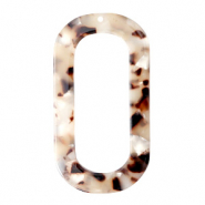 Pendentifs en résine oblong ovale 56x30mm Marron beige mélangé