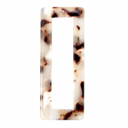 Pendentifs en résine rectangulaire 40x16mm Marron beige mélangé
