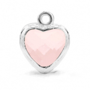 Pendentifs en verre Crystal Glass cœur Rose alabaster-argenté