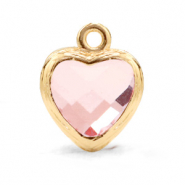 Pendentifs en verre Crystal Glass cœur Rose clair-doré