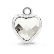 Pendentifs en verre Crystal Glass cœur Cristal-argenté
