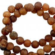 Pierres naturelles Calcédoine (Quartz) 6mm mat Marron foncé multicolore