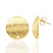 Apprêts en métal TQ boucles d'oreilles puces 15mm avec anneau Doré