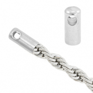 Apprêts en acier inox embout pour chaîne maille jaseron twist argenté