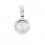 Breloques en acier Polaris (Inox) avec serti pour cabochon 7mm/Swarovski SS34 Argent&eacute;
