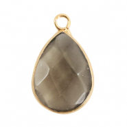 Pierres naturelles pendentifs goutte Noir diamant-doré
