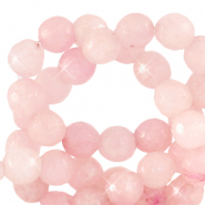 Pierres naturelles Quartz facettées 8mm Rose fleuri-opal AB coating