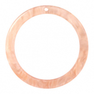 Pendentifs en résine rond 35mm Rose pêche