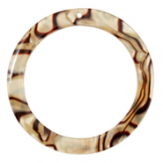 Pendentifs en résine rond 35mm Beige encens
