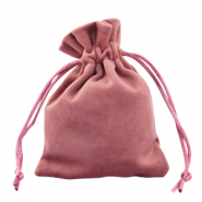 Sachet à bijoux en velours Rose vintage