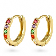 Bijoux arc-en-ciel en Zirconium cr&eacute;oles Dor&eacute;