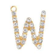 Breloques en métal Basic Quality strass lettre W Doré