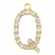 Breloques en métal Basic Quality strass lettre Q Doré