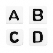 Perles lettres acryliques mélangées Noir-blanc