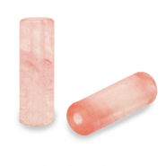 Pierres naturelles perles tube Rose pink