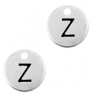 Breloques en métal DQ lettre Z Argenté antique (sans nickel)