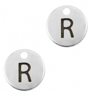 Breloques en métal DQ lettre R Argenté antique (sans nickel)