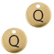 Breloques en métal DQ lettre Q Bronze antique (sans nickel)