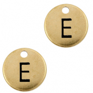 Breloques en métal DQ lettre E Bronze antique (sans nickel)