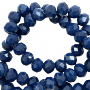 Perles à facettes 4x3mm disque Bleu ensign-Pearl Shine coating