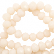 Perles à facettes 4x3mm disque Beige vanille-Pearl Shine Coating