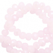 Perles à facettes 6x4mm disque Rose oléandre-Pearl Shine Coating