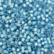 Perles Miyuki délicas 11/0 Duracoat semi frosted silverlined dyed light bayberry blue DB-2176