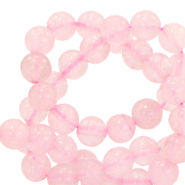 Pierres naturelles Quartz 4mm Rose glace
