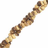 Perles en coco disque 4mm Marron naturel (couleur naturelle de la perle)