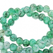 Perles en verre 6 mm moucheté Vert cendre