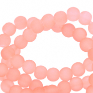 Perles en verre 6 mm mat Orange corail neón