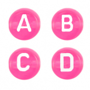 Perles lettres acryliques mélangées Rose azalée transparent néon
