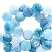 Pierres naturelles Calcédoine (Quartz) et Agate 8mm Bleu ciel