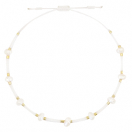 Bracelets tendance Miyuki + perles Blanc