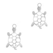 Breloques en acier inox tortue Argenté
