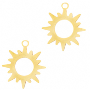 Breloques en acier inox soleil Doré