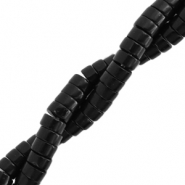Pierres naturelles perles rondelles heishi 4mm Noir