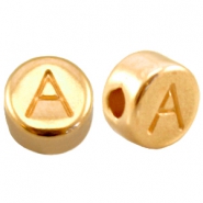Perles alphabet en métal DQ lettre A Doré (sans nickel)