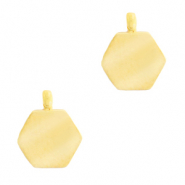 Breloques en acier inox hexagone Doré
