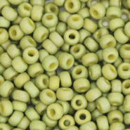 Perles de rocailles Miyuki 6/0 Opaque glazed frosted rainbow olive green 6-4697