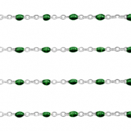 Apprêts en acier inox chaîne maille jaseron 1mm Vert ultramarine-argenté