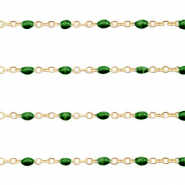 Apprêts en acier inox chaîne maille jaseron 1mm Vert ultramarine-doré