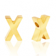 Perles en acier Inox lettre X Doré