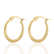 Boucles d'oreilles en acier inox cr&eacute;oles Dor&eacute;
