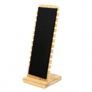 Présentoir bijoux pour bracelets en bois et velvet Naturel-noir