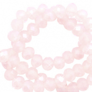 Perles à facettes 4x3mm disque Heishi Rose doux opale-pearl shine coating